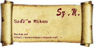 Szám Mikes névjegykártya